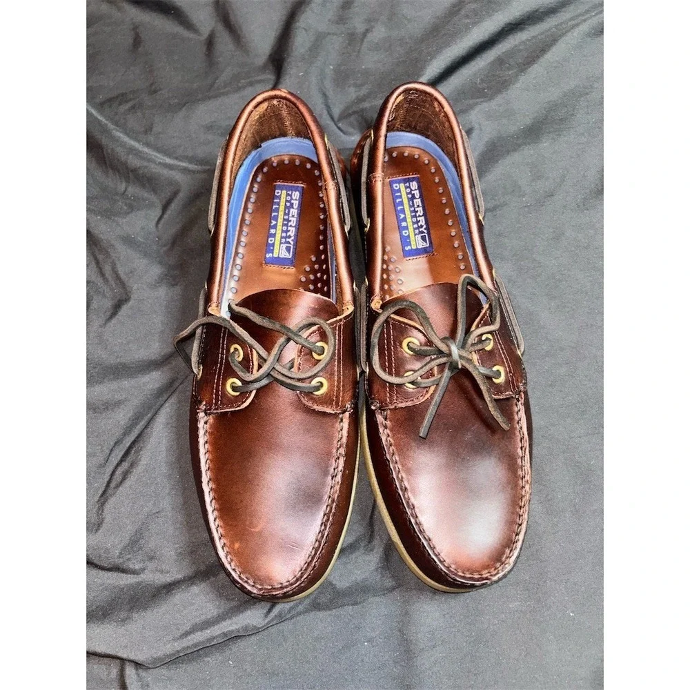 Sperry Authentic Original 2-Eye Boat Shoes Men's 11W Brown Lace Casual amaretto
